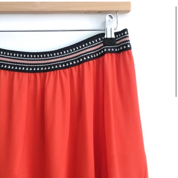 NWOT Anthropologie Vanessa Virginia Orange Colima Midi Skirt - Size L - Picture 6 of 6